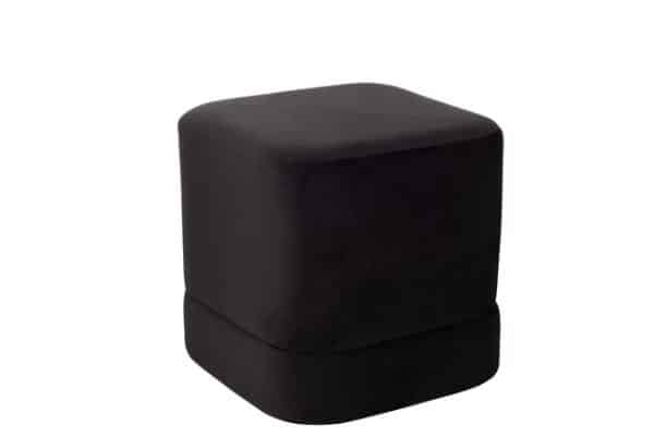 Norman puf i sort velour 46x46 cm fra J-Line