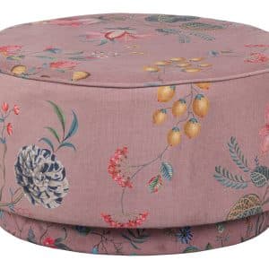 PIP STUDIOS Pip puf Fleur Grandeur, stor - lyserød fløjl med multifarvet print (Ø60)