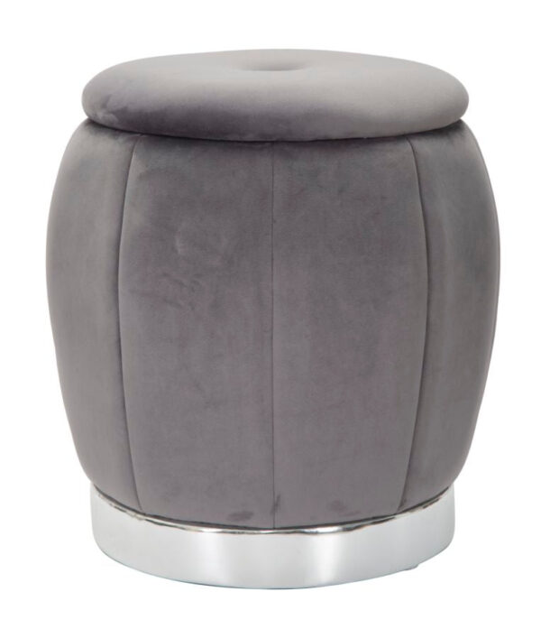 Glam taburet i fyrretræ og polyester - 43x43 cm
