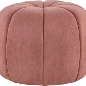 Puf Nordlys Furniture Fjord lyserød fløjl Ø50 x H38 cm fodskammel med træbase OEKO-TEX