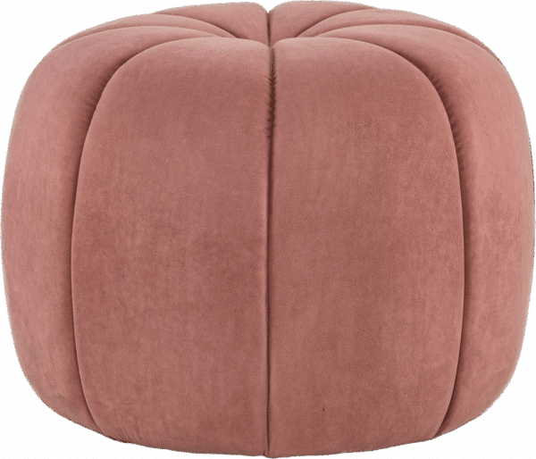 Puf Nordlys Furniture Fjord lyserød fløjl Ø50 x H38 cm fodskammel med træbase OEKO-TEX