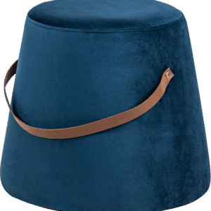 Puf Nordlys Furniture Fuji blå fløjl Ø42 x H36 cm - siddepuf & fodskammel
