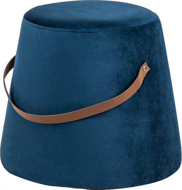 Puf Nordlys Furniture Fuji blå fløjl Ø42 x H36 cm - siddepuf & fodskammel