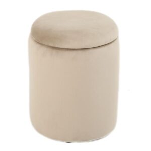 Sarda med opbevaring velour beige 32x32x40cm