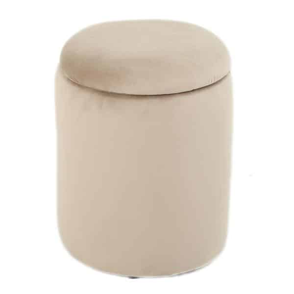 Homeville Sarda med opbevaring velour beige 32x32x40cm