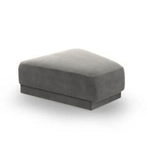 MICADONI Miley modulær puf - lysegrå fløjl (83x78x40)