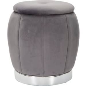 Glam taburet i fyrretræ og polyester - 43x43 cm