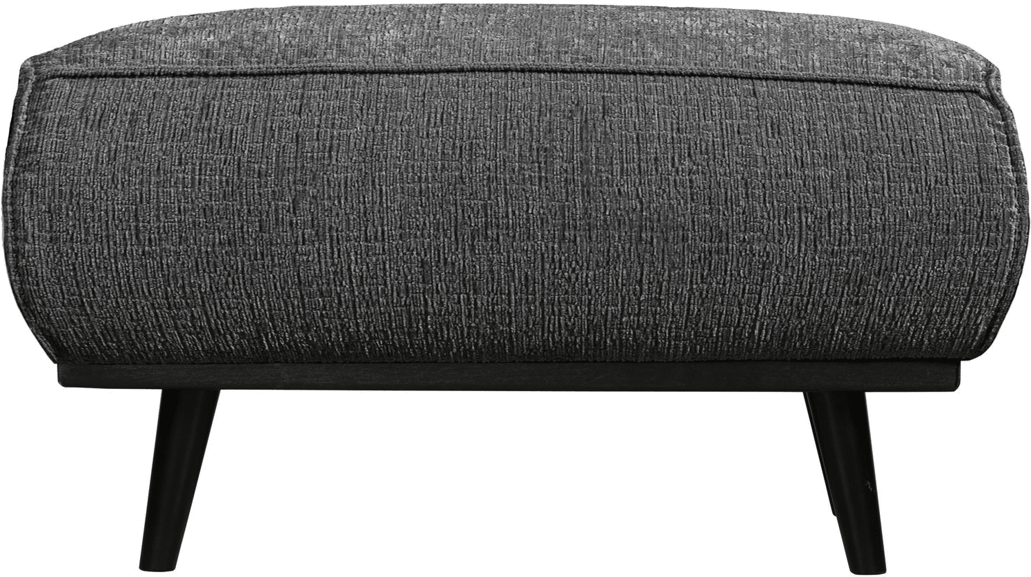 Puf WOOOD Statement - grå grov Ferra-velour fodskammel/puf, H40xB80xD55 cm