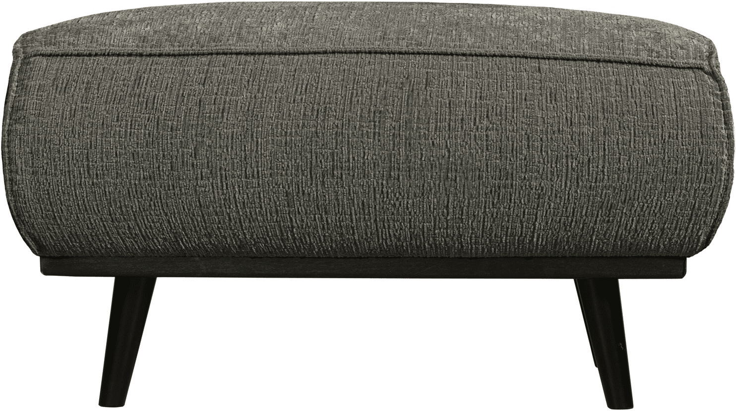 Puf WOOOD Statement, grov frostblå velour, 40x80x55 cm, ben i birketræ