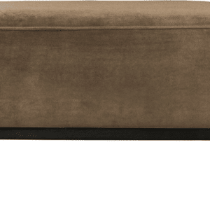 Puf WOOOD Statement, taupe velour/fløjl, 40x80x55 cm, siddepuf/fodskammel