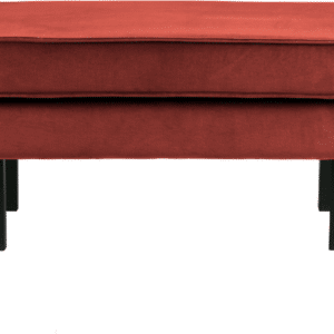 Skammel WOOOD Rodeo puf i kastanjebrunt velour 84x54x45 cm metalben