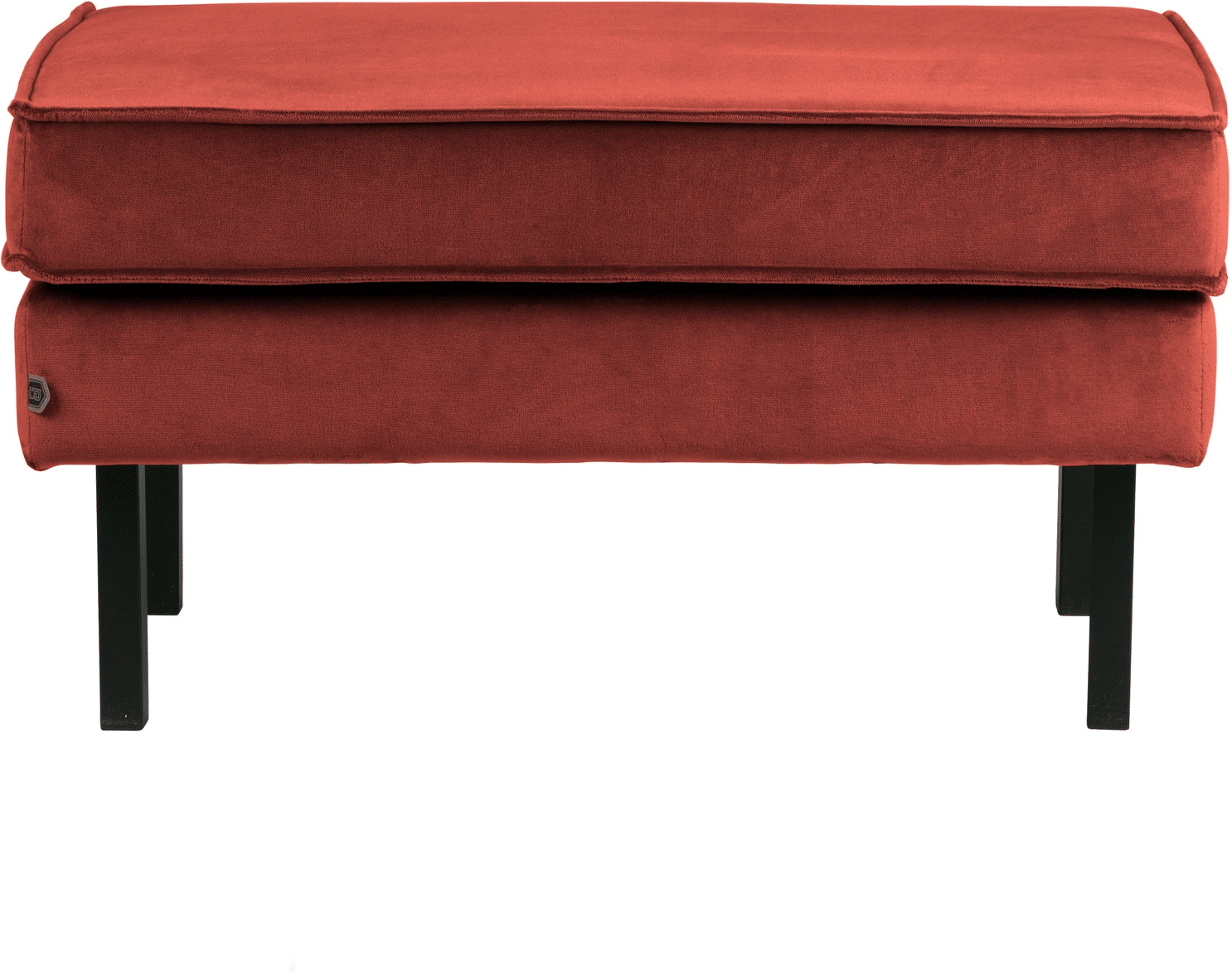 Skammel WOOOD Rodeo puf i kastanjebrunt velour 84x54x45 cm metalben
