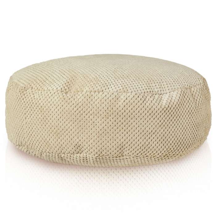 Rund fodskammel - prikket velour med struktur, 27385